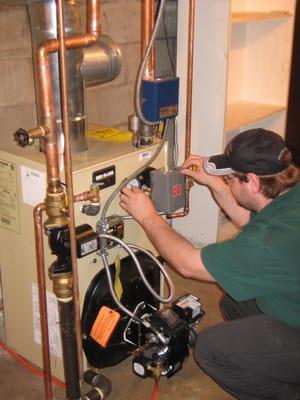 Oil boiler tune-up and safety check