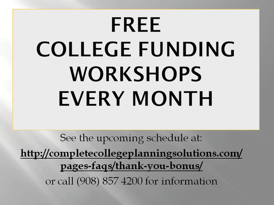 Attend our Free Monthly Workshops