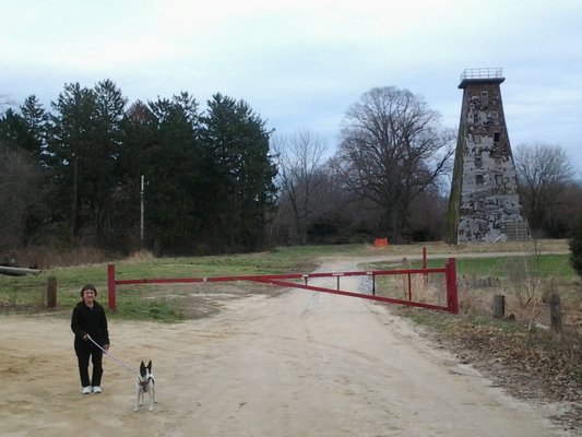 The lighthouse tower that was burned down.