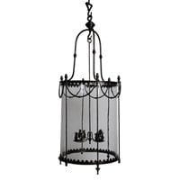 Large hand made lantern, wrought iron, four lights