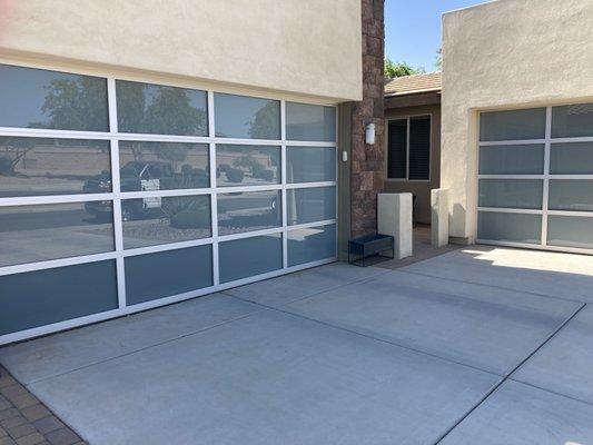 Garage door windows.