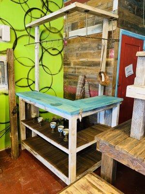 Custom made rustic repurposed bar