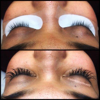 Classic Full Set using mink lashes. 10-13mm in length and D curl.