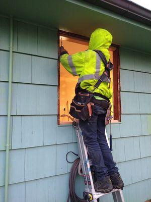 Garden window installation