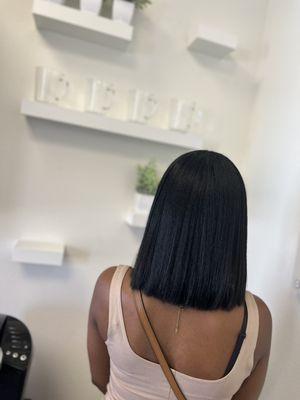 Bob cut with Flat Iron