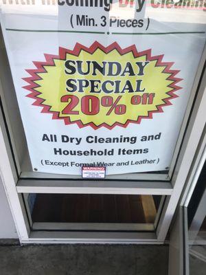 Sunday special with 20% off