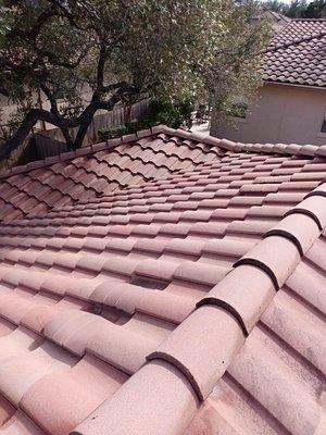 Roof tiles fixed and Roof power washed