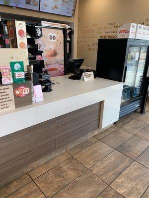 Counter area at Baskin-Robbins in Wichita Falls, Texas.