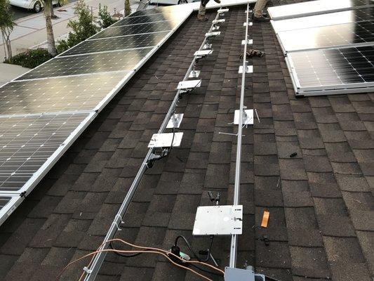 Residential Solar Installation - Composition Shingle Roof  
 City of Claremont, CA
 Micro-Inverters / Wiring