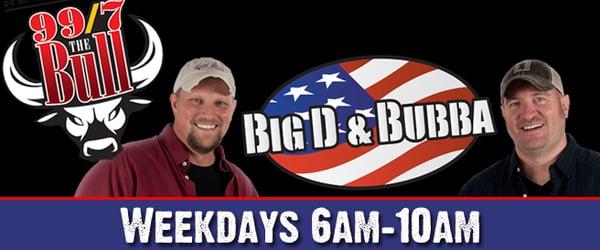 Home of Big D & Bubba in the morning and New Country all day!