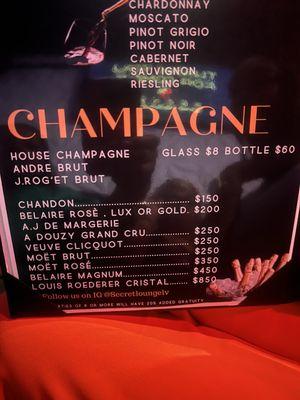 Drink menu