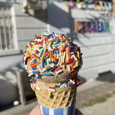 Rooftop Honey flavor with rainbow sprinkles.