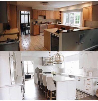 Before and after kitchen remodel