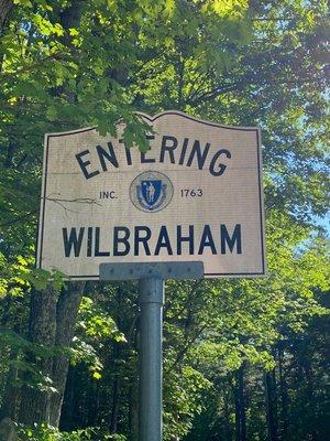 Entering Wilbraham sign.