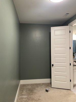 Our gorgeous paint job by the team in our master closet!