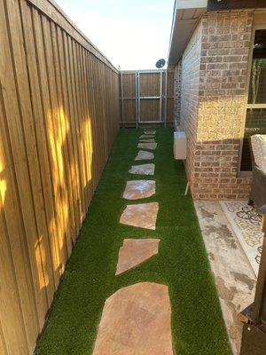 Intricate turf installation like this takes a level of skill that few installers have. LBK TURF GUYS has some amazing installers!