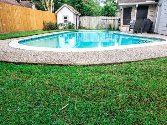 After photo - raising pool decking