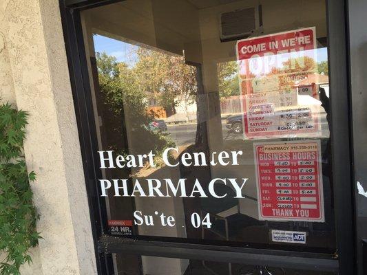 Building door of Heart Pharmacy