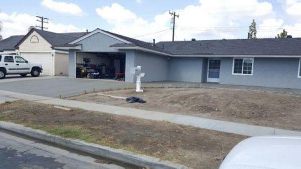 Garage and entry way cement laid down