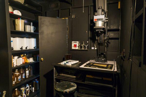 Consider renting our private darkroom, fully-equipped for B&W printing and processing with a custom-built enlarging bay