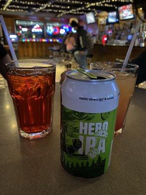 Anti hero IPA, sex on the beach, vodka with cranberry