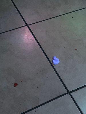 Mysterious red droplets on the floor.....