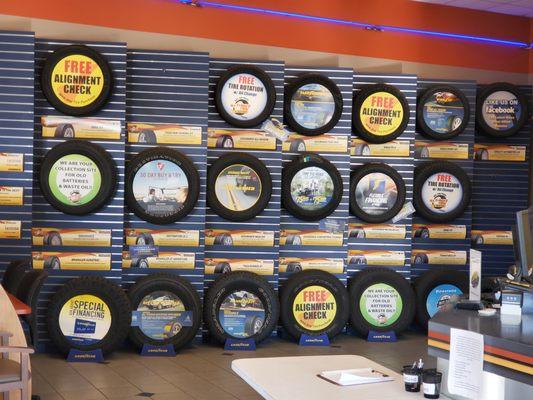 Tire Wall inside Schierl Tire & Service, Weston, WI