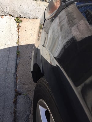 Horrible alignment of the bumpers after a collision. Had this fixed by anoher body shop 63 autobody in Brooklyn.