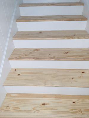 Step treads before stain applied.