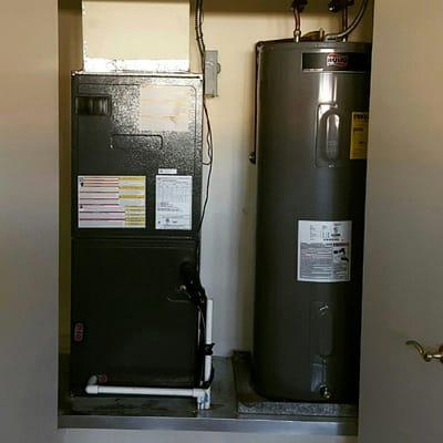 New A/H & Water Heater on a platform we built