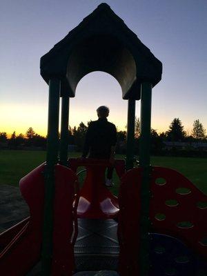 Visited my elementary school playground. They've changed the whole playground. I used to enjoy the little zipline, but they tore it down