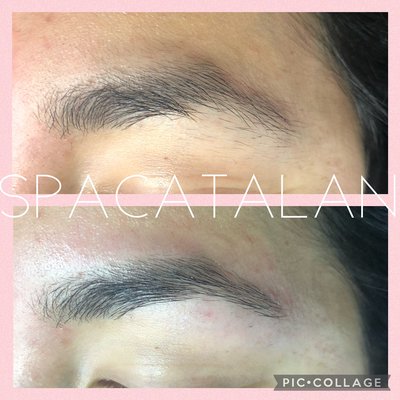 Before and after wax brow!