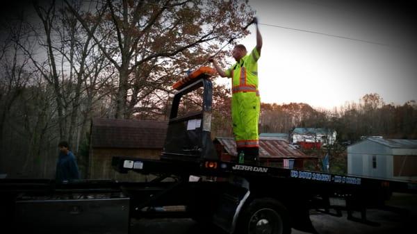 Getting the trucks cleaned up for our customers