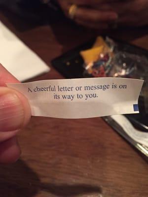 My fortune cookie says....