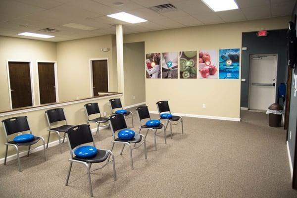 Welcome to our exercise room! We want to help strengthen your core and spine to prevent reoccurring problems and correct potential weakness.