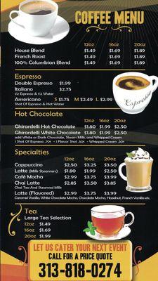 Coffee Menu