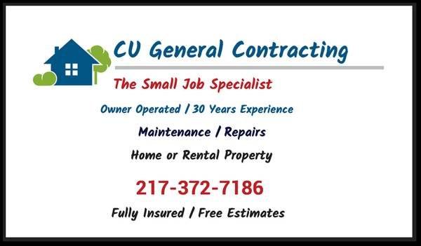 CU General Contracting. Maintenance and Repairs For Your Home or Rental Property