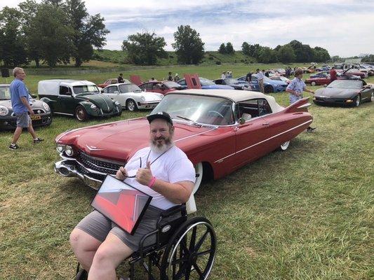 Woody the 1 Legger & a Special Red Caddy Drop top with Fins