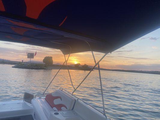 Cruising in to Pirates Cove at sunset!