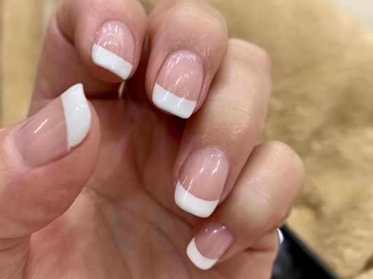 French dip powder manicure.