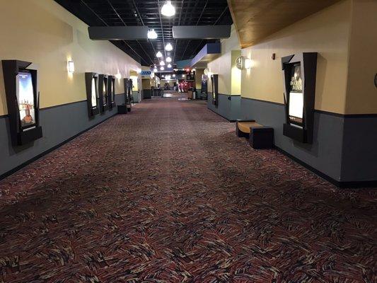 The long hall of theaters...