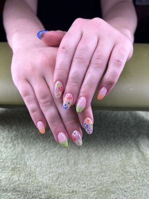 Gel Extensions with nail art