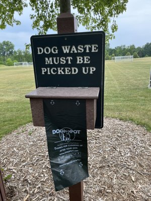 Complimentary dog waste bags