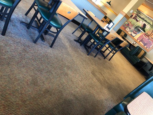 Disgusting tables and chairs and floors