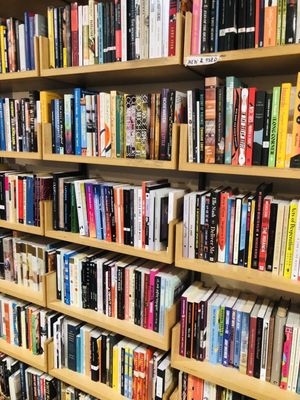 Bookshelf of Colorful Books