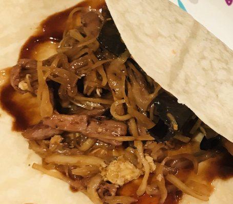 Moo Shu Pork in pancake