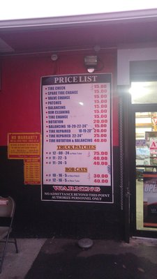 Its been a year but i remember paying 10 for a tire change in Sunset Park, Brooklyn.