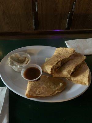 Caribbean jerk chicken quesadilla