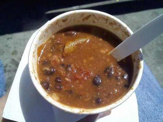 black bean chili with sausage