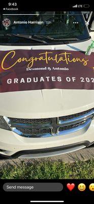 Graduation banner 2x6"